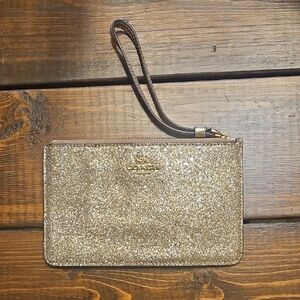 Coach Sparkling Gold Wristlet